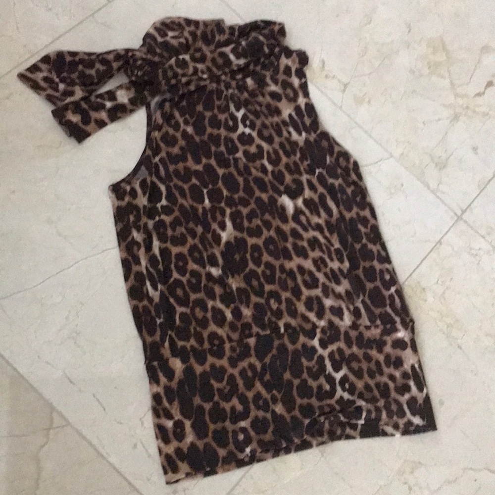 Leopard print shirt.